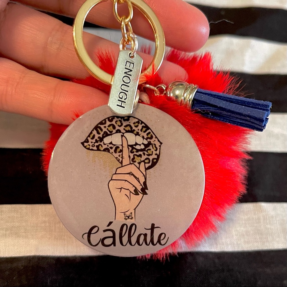 Handmade Keychain Shhh Lips